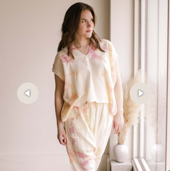 Atelier Delphine Kiko pant and Celeste top in citrus tie dye, size medium. - Picture 3 of 4